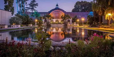 a large building with a pond in front of it at Convention close by 2BR Suite Free Parking in San Diego