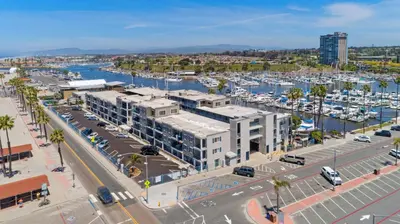 an aerial view of a marina with boats at 210A Marina Del Mar - Beach View in Oceanside