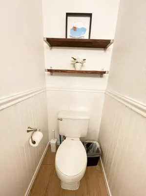 a small bathroom with a white toilet in a room at IB Seaside Paradise w/ Ocean Views! in Imperial Beach