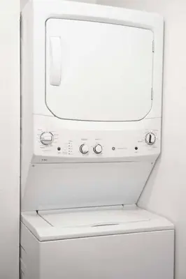 a white washer and dryer in a white refrigerator at Beachside Bliss 2BR with Fast WiFi in San Diego