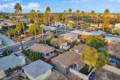 an aerial view of a small town with palm trees at San Diegos Best Zoo, SeaWorld and Downtown Nearby in San Diego