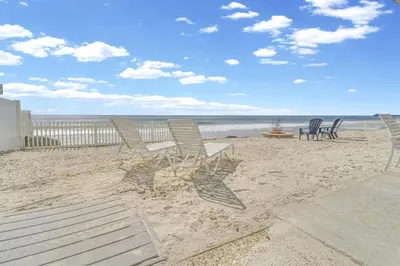 a group of chairs sitting on the beach at Seaview 1135A in Oceanside