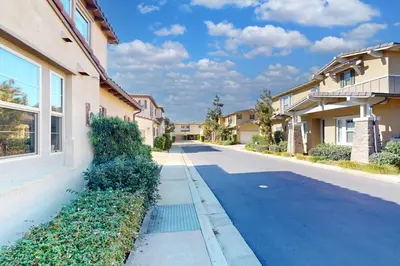 a street in a villa with houses at Leucadia Stonesteps Retreat in Encinitas
