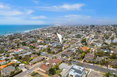 an aerial view of a city with the ocean at A4609b- Sunset Cliffs Dream Apartment in San Diego