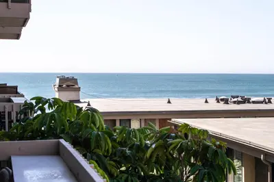 a view of the ocean from the roof of a building at Oceanside Beach Condos in Oceanside