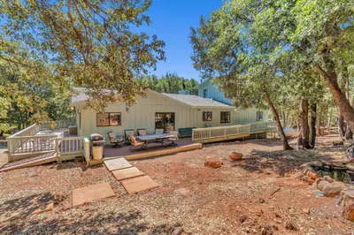 a house with a patio and a yard at The Bungalow Partial Home Rental in Julian