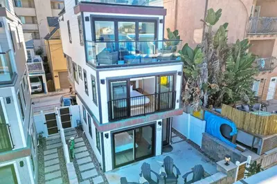 an aerial view of a house at Luxury Ocean Oasis 3BR I Balcony I Firepit in San Diego