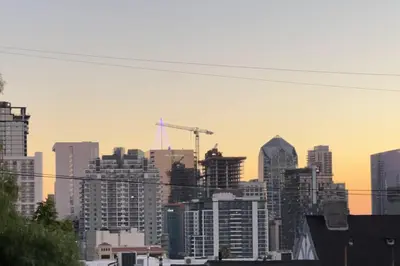 a view of a city skyline with skyscrapers at Charming Guest House in SD in San Diego