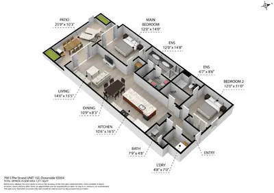 a diagram of a floor plan of a house at Oceanside Escape 700S-102 in Oceanside