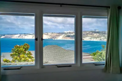 a window view of the ocean from a room at Blue Water View Condo in Prime Coastal Locale in San Diego