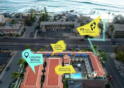 an aerial view of a resort near the ocean at Laguna Brisas - A Beach Hotel in Laguna Beach
