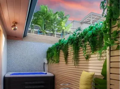 a vertical garden on a wall with plants at The Boardwalk Hotel in San Diego
