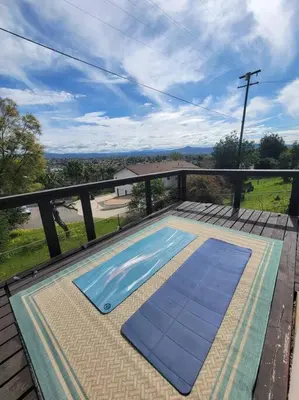a swimming pool sitting on top of a deck at Hidden Oasis Near Safari - Wineries - Lakes in Escondido