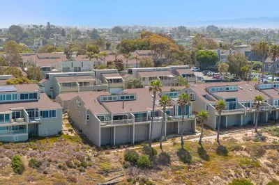 an aerial view of a row of houses at Picturesque Perfection in Leucadia in Encinitas