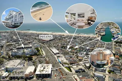 a collage of photos of a city with buildings at Steps to Lido Village and the Marina Heart of Lido Island WITH PARKING in Newport Beach
