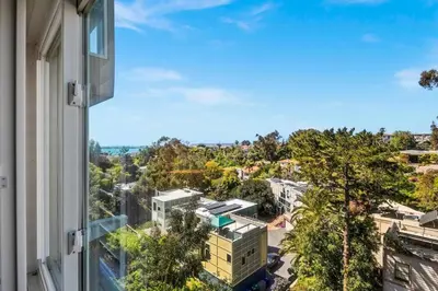 an apartment with a view of a city at Ventana Vista, Ocean View in San Diego