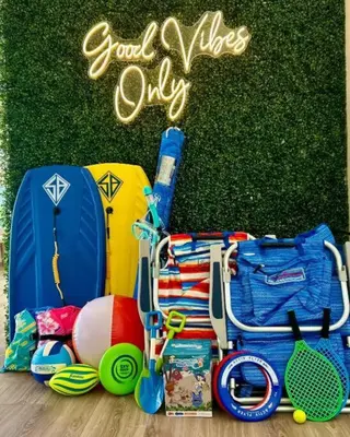 a bunch of items that are sitting on the grass at 1 Block to Sand Stylish 3BR Contemporary Home in San Diego