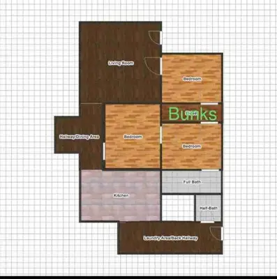 a rendering of a floor plan of a building at Historic 1910 House near downtown in San Diego