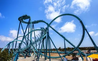 a roller coaster at a theme park at Entire Private Home with 3 Bedrooms, Gated Yard, Parking, King Bed, Available Now in Spring Valley