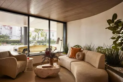 a living room with a couch and a table at The Bower Coronado in San Diego