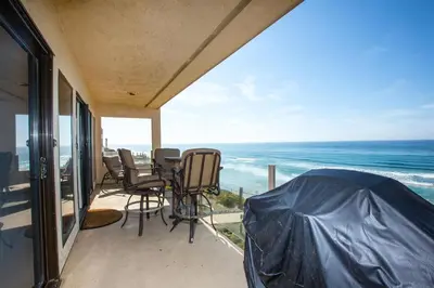 a view of the ocean from the balcony of a house at Sunnyside Up! - SBTC213 in Solana Beach
