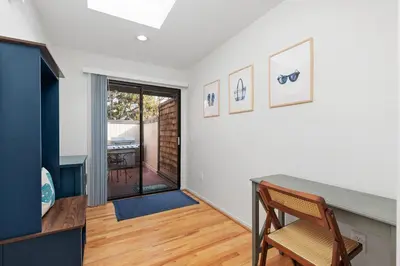 a home office with a desk and a chair at Mermaid's Lookout in San Diego