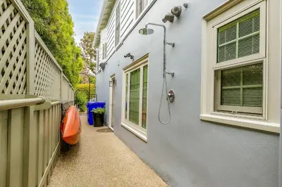 a small alleyway between two buildings at La Jolla Shores Perfection with Hot Tub, Fence Yard, AC & Grill in San Diego