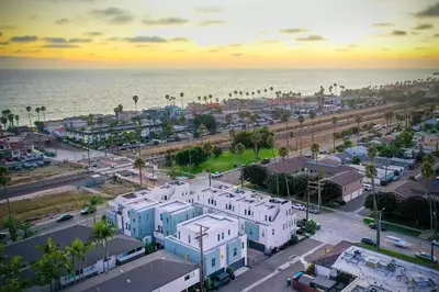 an aerial view of a city next to the ocean at 301 Cassidy Street Unit 10 in Oceanside