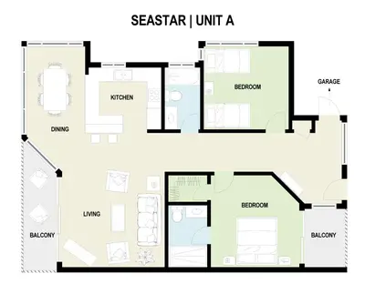 a floor plan of a house at 1317 S Pacific - Unit A in Oceanside