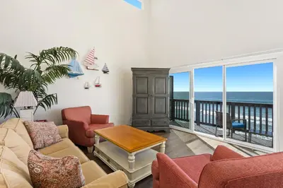 a living room with a view of the ocean at 1317 S Pacific - Unit A in Oceanside