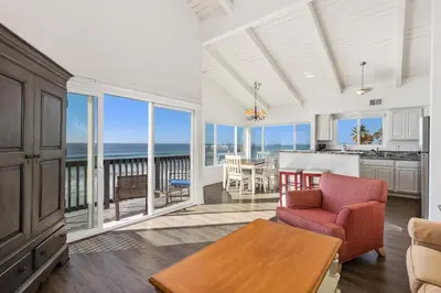 a living room with a view of the ocean at 1317 S Pacific - Unit A in Oceanside