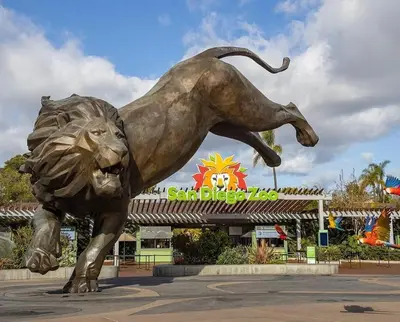 a statue of a lion in front of a store at 3690 Carlsbad Boulevard - Unit D in Carlsbad