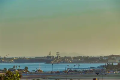 a view of a large body of water with a ship at Majestic Mermaid Retreat in San Diego