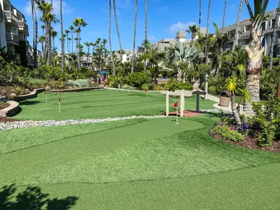 a golf course in the middle of a resort at Oceanside Beach Condos in Oceanside