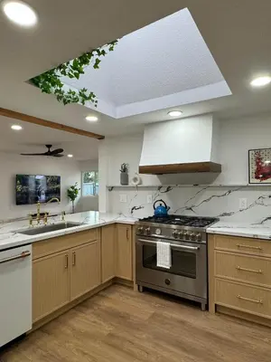 a kitchen with a sink and a stove top oven at Bella Vista Spacious 5-bed home with stunning mountain views and pool in Vista