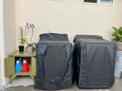 two black bags sitting next to a wall at Colorful Casita Frida 1BD Retreat by Balboa Park in San Diego