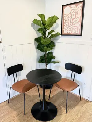 a table with two chairs and a potted plant at Casa Sol in San Diego