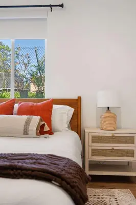 a bedroom with two beds and a window at Luxury Escondido Family Oasis with Hot Tub in Escondido
