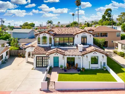 an aerial view of a house at Luxury Oasis with Ping Pong, Firepit and Cozy Patio in San Clemente