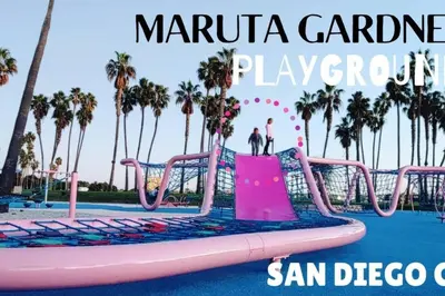 a view of a water park with a pink water slide at #755 2B2B Beach Getaway!Ground Level w/Patio&Grill in San Diego