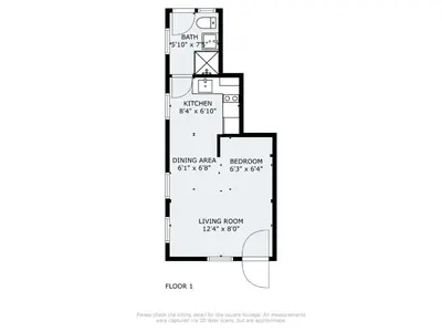 a floor plan of a house at Balboa Island Cottage Air Conditioning Ferry Close in Newport Beach
