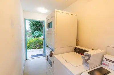 a small kitchen with a stove and a microwave at Old Town 1BR Short Drive to Downtown and Beaches 4.5 in San Diego