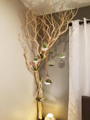 a fake tree with hanging hangingnaments on it at The Hideaway in San Diego