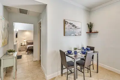 a dining room with a table and chairs at Extended-Stay Suite Near I-15 in Lake Elsinore! in Lake Elsinore