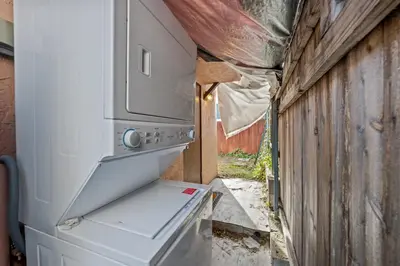 an outside view of a kitchen with an open stove at Prime North Park Stay, Walk to Restaurants, Bars, and Breweries with Free Parking in San Diego