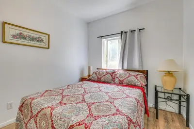 a bedroom with a bed and a window at Lake Elsinore Apt 4 Mi to Water Pets Welcome! in Lake Elsinore