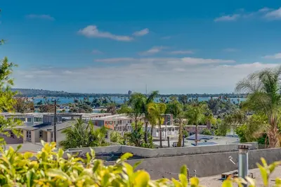a view of a city with trees and buildings at Comfy Bay Park Cottage close to Everything! in San Diego