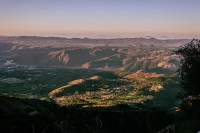 a view of a city from a mountain at Boutique Nature Retreat in the Palomar Mountains in Pauma Valley