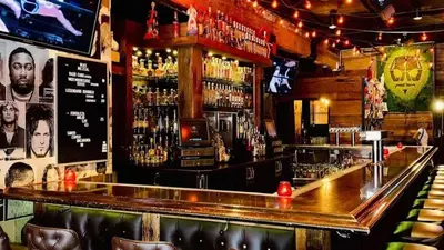a bar with a lot of bottles of alcohol at Entire Private Studio with King Bed, Bathroom, 1 Parking, Available Now in Spring Valley