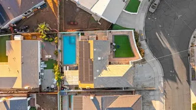 an overhead view of a house with a roof at Casa Malta Spa and Pool in San Diego